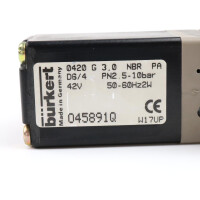 bürkert 4/2-Wege-Magnetventil 0420-G-3,0-NBR-PA-D6/4 045891Q 42V GEB