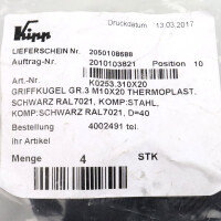 Kipp Griffkugel K0253.310X20 (4Stk.) OVP