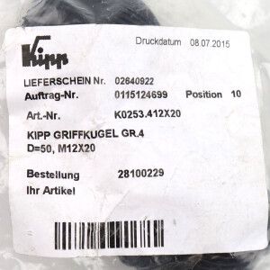Kipp Griffkugel K0253.412X20 (9Stk.) NOV