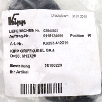 Kipp Griffkugel K0253.412X20 (9Stk.) NOV