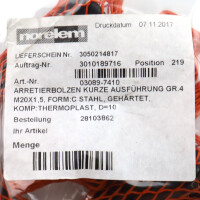 Norelem Arretierbolzen 03089-7410 M20x1,5 (10Stk.) OVP