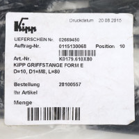 Kipp Griffstange K0179.610X80 (5Stk.) OVP