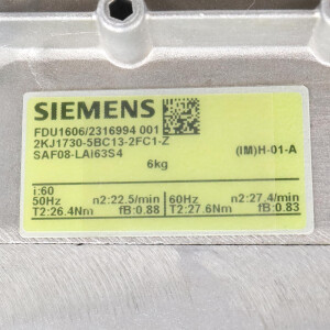 Siemens Schneckengetriebemotor 2KJ1730-5BC13-2FC1-Z i=60 NOV