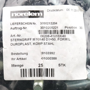 Norelem Sterngriff 06208-45010X40 (25Stk.) OVP