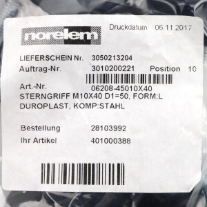 Norelem Sterngriff 06208-45010X40 (13Stk.) OVP