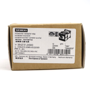 Siemens Koppelhilfsschütz 3RH2131-2KB40 OVP
