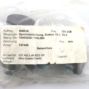Ganter Norm Gelenkfuß GN 342.1-40-M12-SV (4Stk.) OVP
