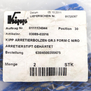 Kipp Arretierbolzen 03089-03516 (2Stk.) OVP