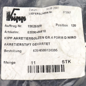 Kipp Arretierbolzen 03090-04410 (11Stk.) OVP