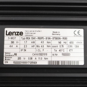 Lenze Servomotor MCA 13I41-RS0P5-B19N-ST5S00N-R0S0 15222223 1.7kW GEB