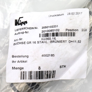 Kipp Buchse K0360.16 (8Stk.) OVP
