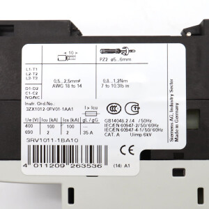 Siemens Leistungsschalter 3RV1011-1BA10 GEB