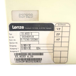 Lenze Braking Chopper 630 Typ 33.6033_G 00340918 GEB