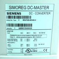 Siemens SIMOREG DC Master Stromrichtergerät 6RA7025-6DV62-0 E-Stand:A3 NOV
