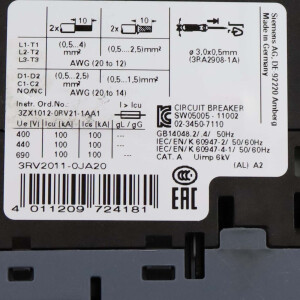 Siemens Leistungsschalter 3RV2011-0JA20 NOV