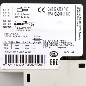 Siemens Leistungsschalter 3RV1011-0GA20 NOV