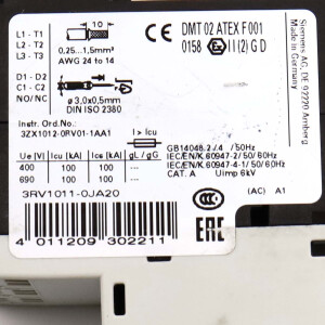 Siemens Leistungsschalter 3RV1011-0JA20 GEB