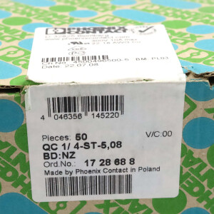 Phoenix Contact Leiterplattenstecker QC 1/ 4-ST-5,08 BD:NZ 1728688 (50Stk.) OVP
