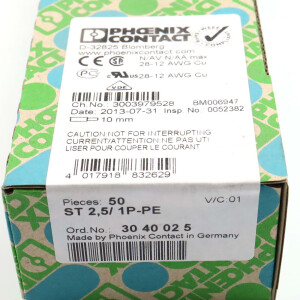 Phoenix Contact Zugfeder-Schutzleiterklemme ST 2,5/ 1P-PE 3040025 (50Stk.) SIE