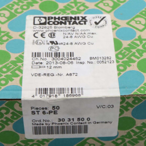 Phoenix Contact Schutzleiter-Reihenklemme ST 6-PE 3031500 (50Stk.) SIE