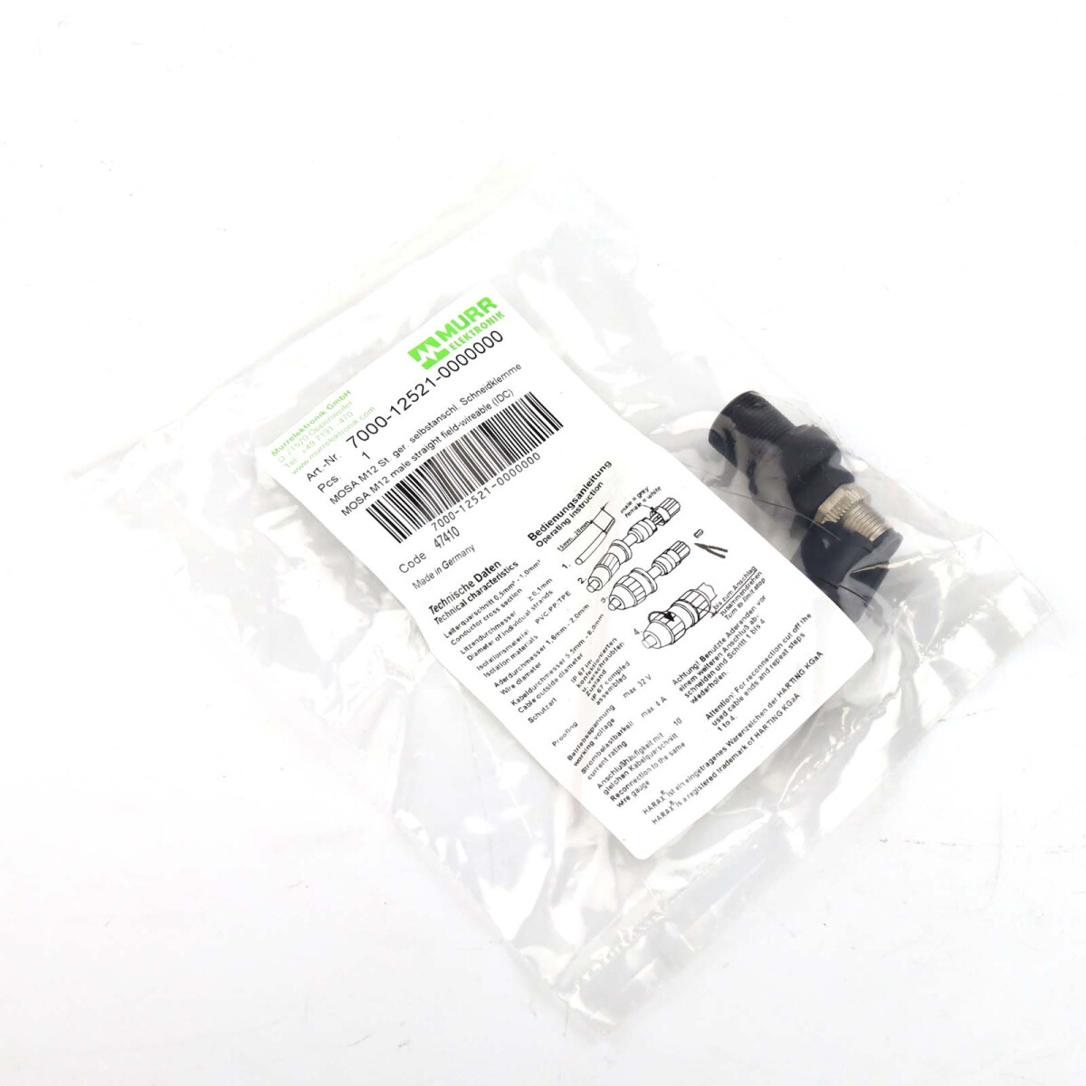 MURR Elektronik Stecker MOSA M12 7000-12521-0000000 OVP