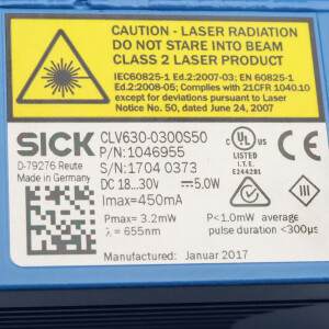 Sick Barcodescanner CLV630-0300S50 1046955 OVP