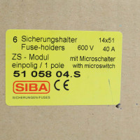 SIBA Sicherungshalter 5105804.S 14x51 600V 40A 1p (6Stk.) OVP