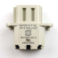 Harting Buchseneinsatz Han Q8/0-F-QL 1,5mm² 09120082734 NOV