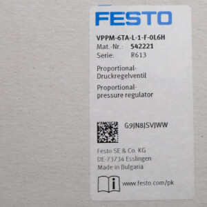 Festo Proportional-Druckregelventil VPPM-6TA-L-1-F-0L6H 542221 OVP