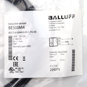 Balluff Induktiver Sensor BES00M4 BES 516-3044-G-E4-C-PU-05 OVP