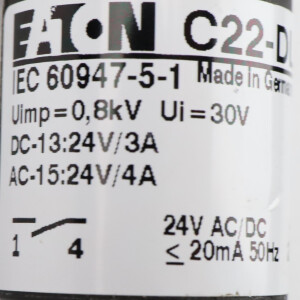 Eaton Leuchtdrucktaster C22-DL-B-K10-24-P5 181298 NOV