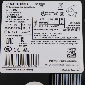 Siemens Sanftstarter 3RW3014-1BB14 NOV