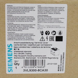 Siemens Anschlussabdeckung 3VL9300-8CA30 OVP