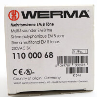 WERMA Mehrtonsirene EM 8 110.000.68 230VAC BK OVP