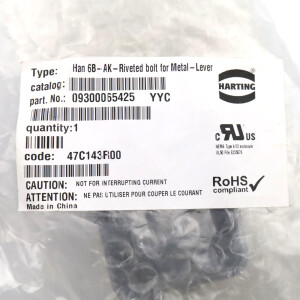 Harting Abdeckkappe Han 6B-AK-Nietbolzen 09300065425 OVP