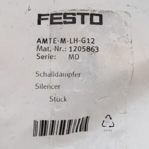 Festo Schalldämpfer AMTE-M-LH-G12 1205863 (6Stk.) OVP