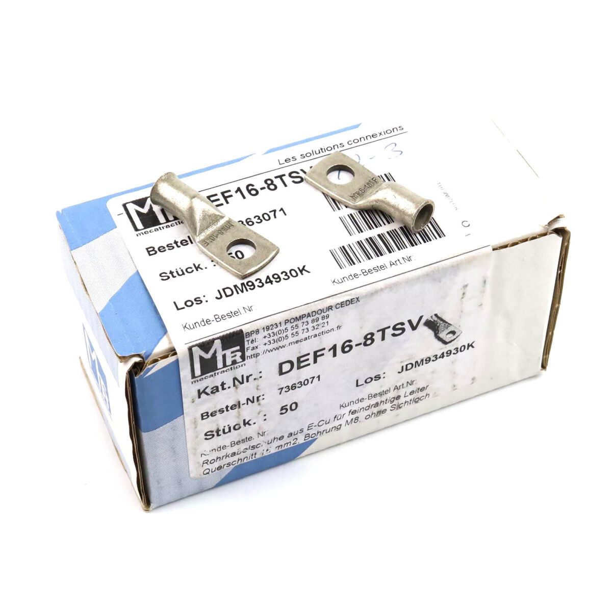 mecatraction Rohrkabelschuhe DEF16-8TSV 7363071 (50Stk.) OVP