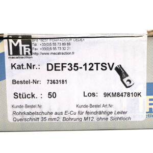 mecatraction Rohrkabelschuhe DEF35-12TSV 7363181 (50Stk.) OVP
