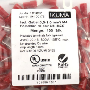 IKUMA Quetschkabelschuhe 101056 (100Stk.) OVP