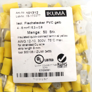 IKUMA Flachstecker 101312 (50Stk.) OVP