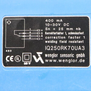 Wenglor induktiver Näherungsschalter IQ250RK70UA3 GEB
