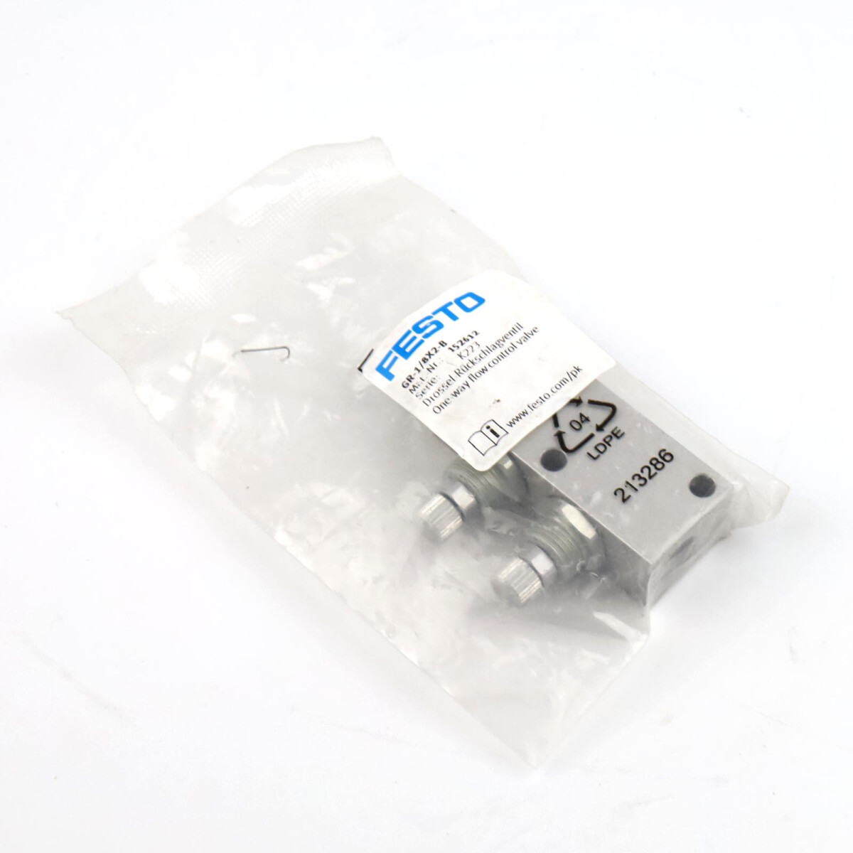 Festo Drossel-Rückschlagventil GR-1/8X2-B 152612 OVP