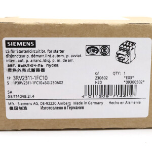 Siemens Leistungsschalter 3RV2311-1FC10 OVP