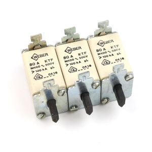 Weber Sicherungseinsätze NH00 KTF 80A 500V gL (3Stk.) GEB