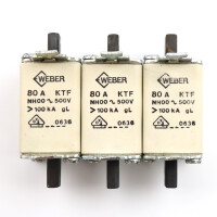 Weber Sicherungseinsätze NH00 KTF 80A 500V gL (3Stk.) GEB
