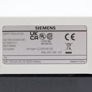 Siemens Gehäuse für Befehlsgeräte 3SU1803-0AA00-0AB1 OVP
