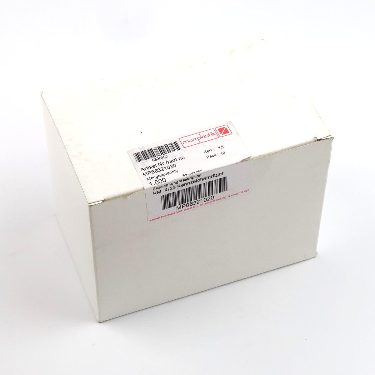 Murrplastik Kennzeichenträger KM 4/23 MP86321020 (1000S