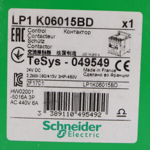 Schneider Electric Schütz LP1K06015BD 049549 24VDC OVP