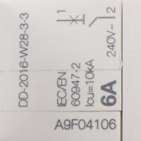 Schneider Electric Miniatur-Leitungsschalter A9F04106 044033 iC60N C6A NOV