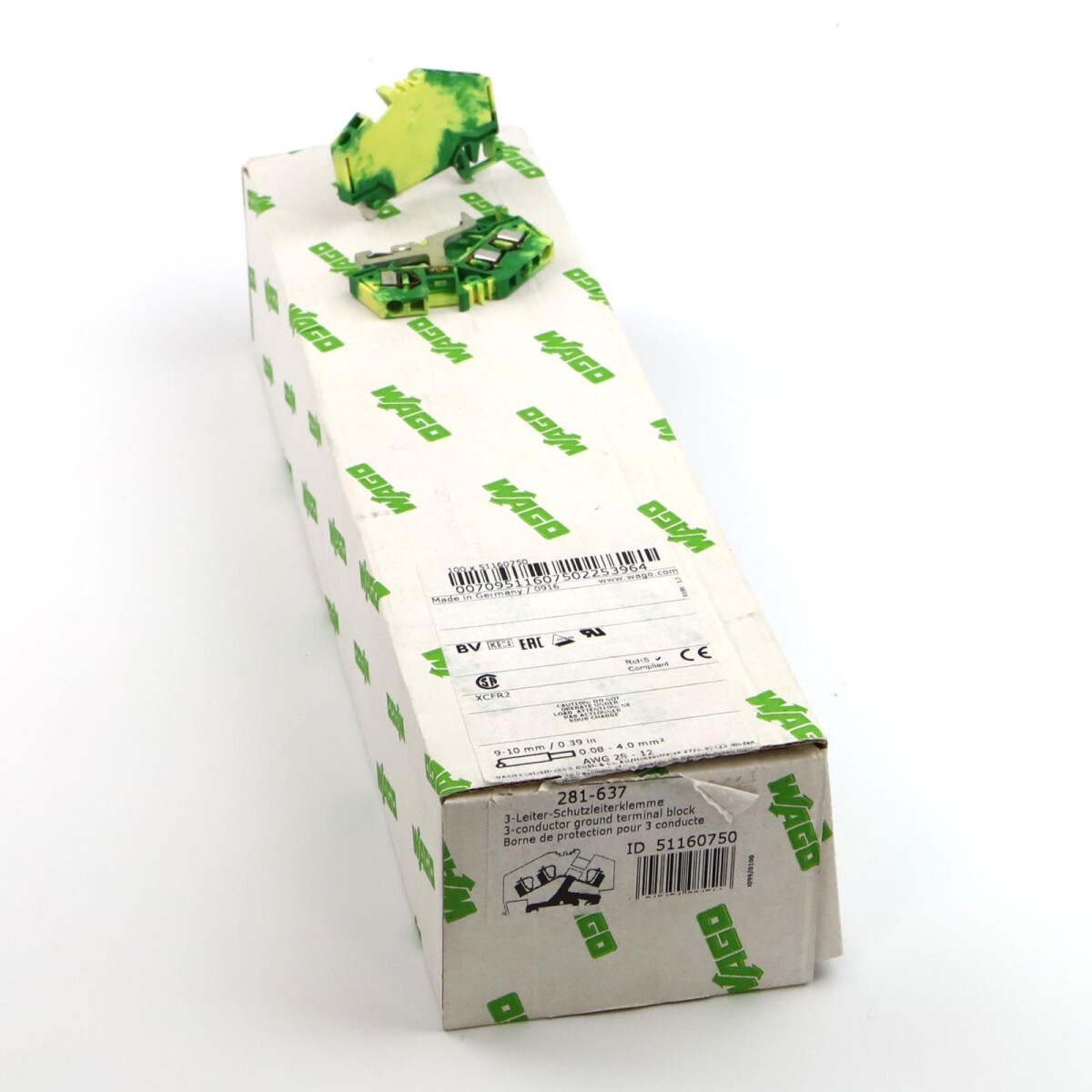 WAGO 3-Leiter-Schutzleiterklemme 281-637 (99Stk.) OVP